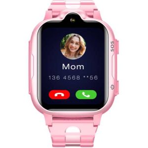 [2024 Smartwatch] LONZERUI 2024 Stylish Smartwatch | Full Touch Screen, Wireless Calls & Music Control, Monitor, Pedometer, Compatible with iOS & Android, Rose Golden Silicone Band