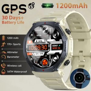 Men'S Smart Watch with 1.91"e; HD Display, 100+ Sports Modes, Pedometer, Distance Tracker, IP67 Waterproof, Magnetic Charging, Voice Control, Call/Message Notifications