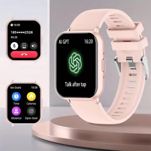 Synwoo Stainless Steel Smart Watches for MenAnswer/Make Call, 1.7"e; Big Screen, Upgraded Outdor 600mAh Sports Smartwatch with Flashlight, IP68 Smart Clock for iPhone Android