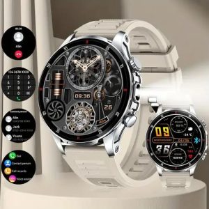 [2024 Smartwatch] LONZERUI 2024 Stylish Smartwatch | Full Touch Screen, Wireless Calls & Music Control, Monitor, Pedometer, Compatible with iOS & Android, Rose Golden Silicone Band