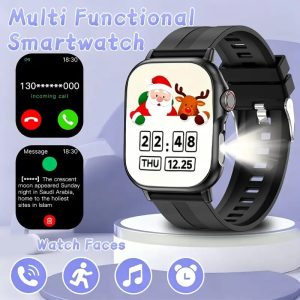 SENBONO 2025 Smartwatch/Large Battery 1100mAh/Standby 100 Days/LED Flashlight/Compass/Built-in Speaker/Wireless Calling/Music Listening/Multimedia Viewing/Sports Fitness Tracker