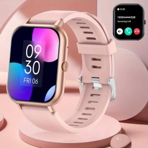 Synwoo Youngsters Pink Smart Watch with 26 Puzzle Games, Camera HD Touch Screen Video Music Alarm Pedometer Audiobook Learning Card Recording Flashlight, 500mAh, 1.8 Screen, Waterproof Girl Watches, Birthday Gifts for Youngsters, Digital Watch for Youngst