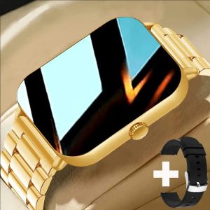 Sturdy and Durable Outdoor Smartwatch with LED Flashlight, Fitness Tracker, High Quality, Battery, Wireless Calling for iPhone & Android, 2.01"e; IPS Display, USB Rechargeable, Stainless Steel Band, 8959T6 Chip, 240p Resolution, 5.0 Wireless