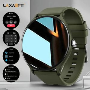 1.32"e; AMOLED Smart Fitness Watch for Women - Wireless Calling, Sleep Tracking, Fitness Tracker, Compatible with Android & iPhone, 3 Interchangeable Straps, Stylish Rose Golden & Pink Design