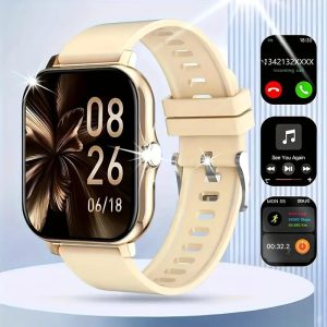 [Smart Fitness Watch] 2.01&quote; Smart Fitness Watch for Men - Wireless Call Integration, 13 Sports Modes, Sleep & Monitoring, Multi-Strap Steel, Silicone, LED Backlight, Pressure Level Indicators | Modern Smartwatch | Durable Steel Strap