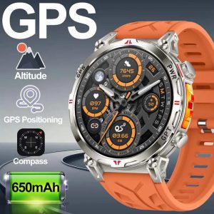 2025 New GPS smart watch for men women built-in GPS dual-frequency chip compass altitude air pressure 5ATM 200+ sports mode automatic Wireless call 1.32-inch AMOLED HD display Atctions3085S chip men women GPS smart watch for Strava