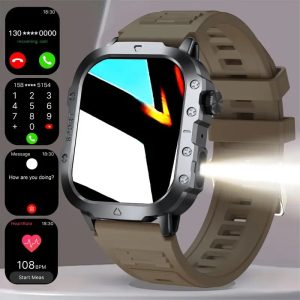 Synwoo Fashion Smartwatch with LED Flashlight, Call Function, Full Touch Screen, Multiple Sports Modes,, Voice Dafit App, Ideal for Men & Women - Perfect Gift for Christmas, New Year, Spring Festival