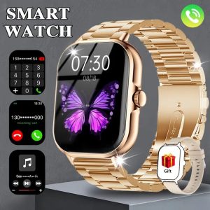 LIGE 2025 Men'S Smartwatch, 1.96"e; HD IPS Display, 400mAh Long-Lasting Battery, USB Charging, Stainless Steel Strap, Compatible with iPhone & Android, Non-Waterproof, 360p Resolution, Alloy Body