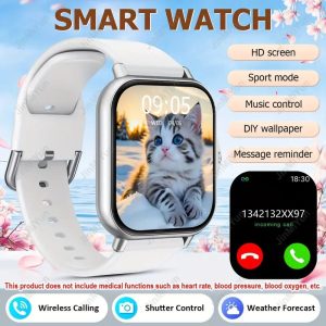 Synwoo Fashion Smartwatch with LED Flashlight, Call Function, Full Touch Screen, Multiple Sports Modes,, Voice Dafit App, Ideal for Men & Women - Perfect Gift for Christmas, New Year, Spring Festival