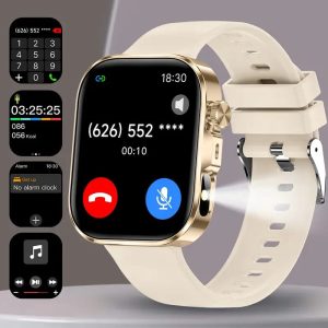 COIUSOR Men'S Smartwatch with LED Lighting, 2.01"e; IPS Screen, AI Voice Calls, GPS Tracking, Compass, Fitness & Pedometer - High Quality Outdoor Sports Watch, USB Rechargeable, Black & Orange Design - Perfect Gift for Men & Women, Fitness Tracker Watch, Ro